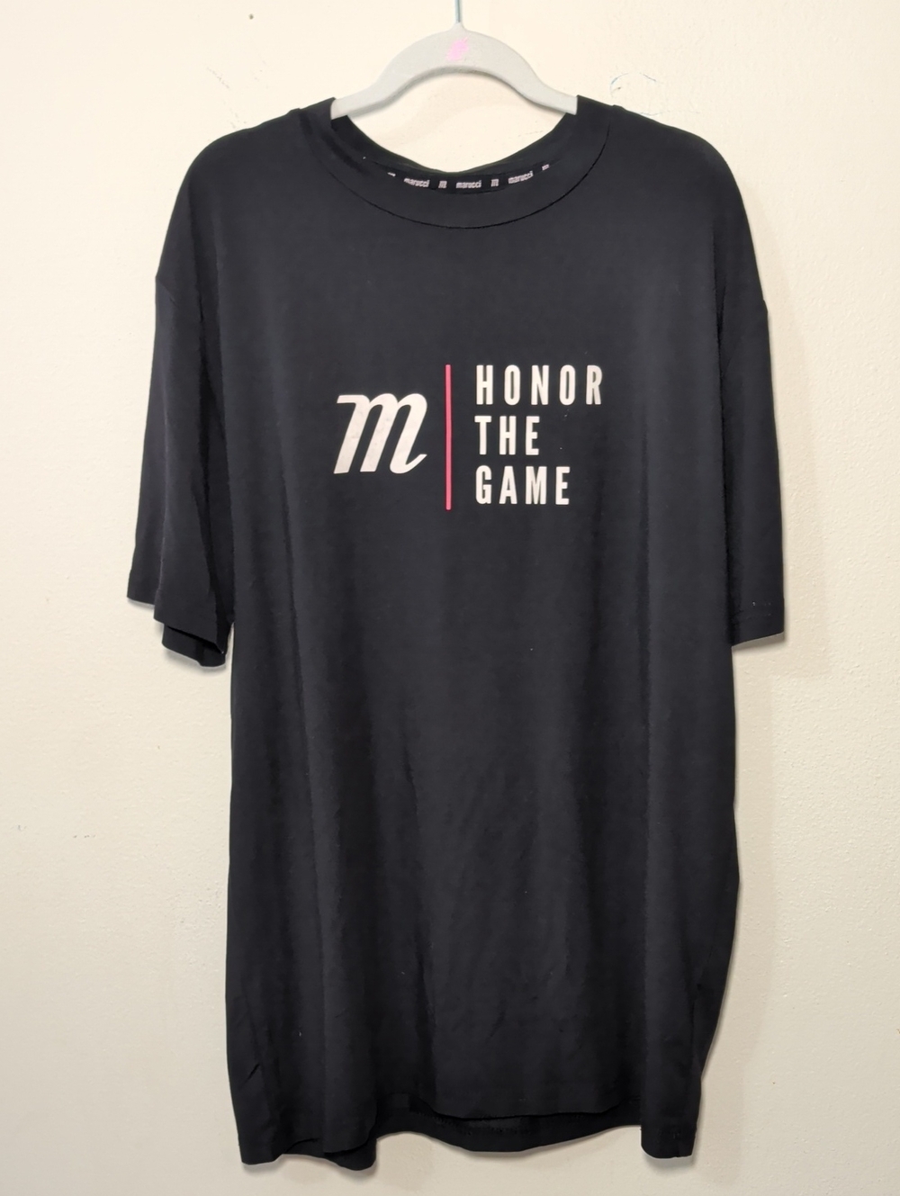 Marucci Honor the Game T-shirt Black White Red Baseball Sporty Boys Size XL